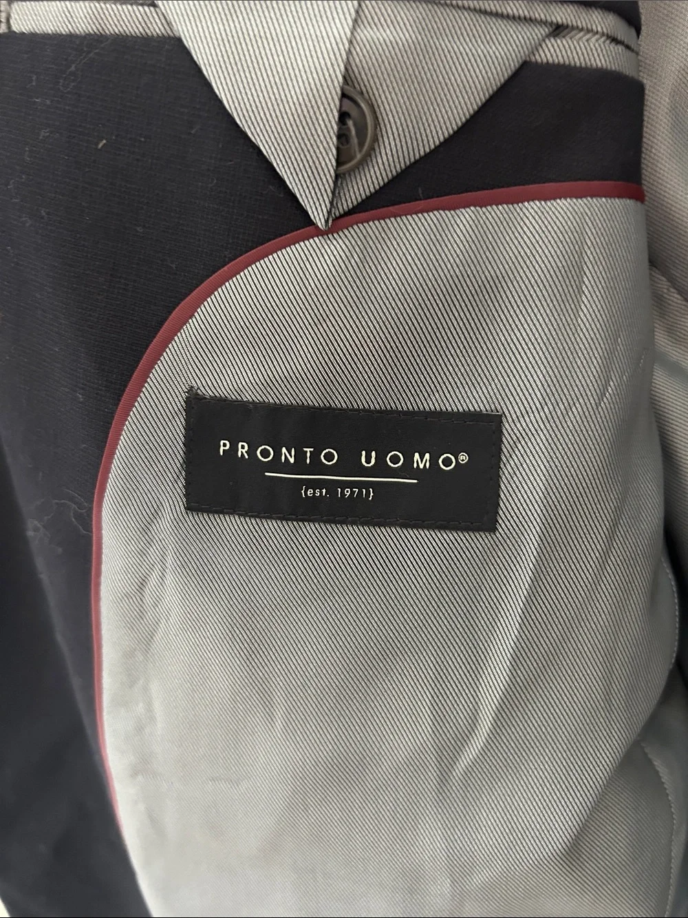 Pronto Uomo 46R Black Wool Blend Sport Coat Blazer 85% Wool Classic Two Button